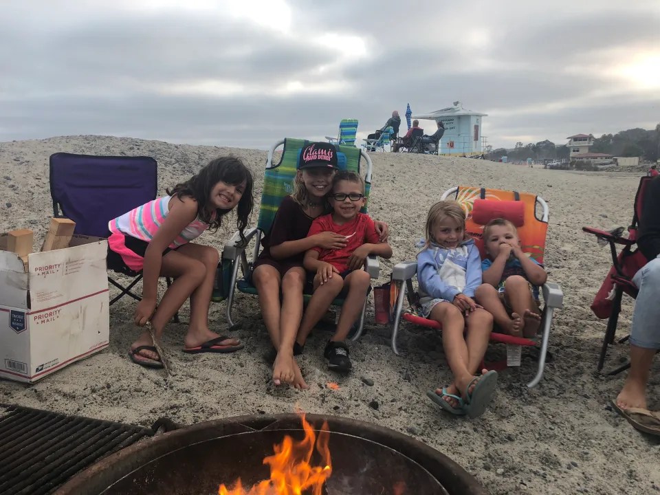 Fire pits right in the sand when you get a Premium site at Doheny