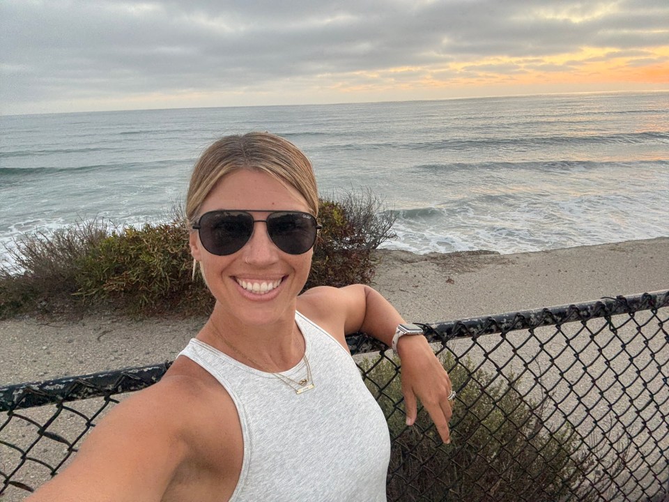 Enjoying sunset while beach camping in SoCal